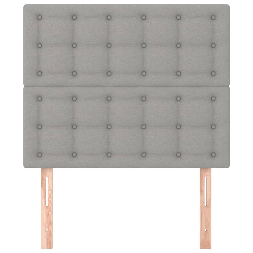 sengegavl lysegrå 100x5x118/128 cm stof