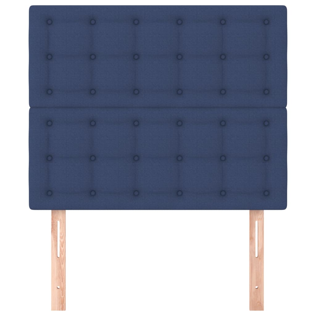sengegavl blå 100x5x118/128 cm stof