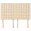 sengegavl cremefarvet 144x5x118/128 cm stof