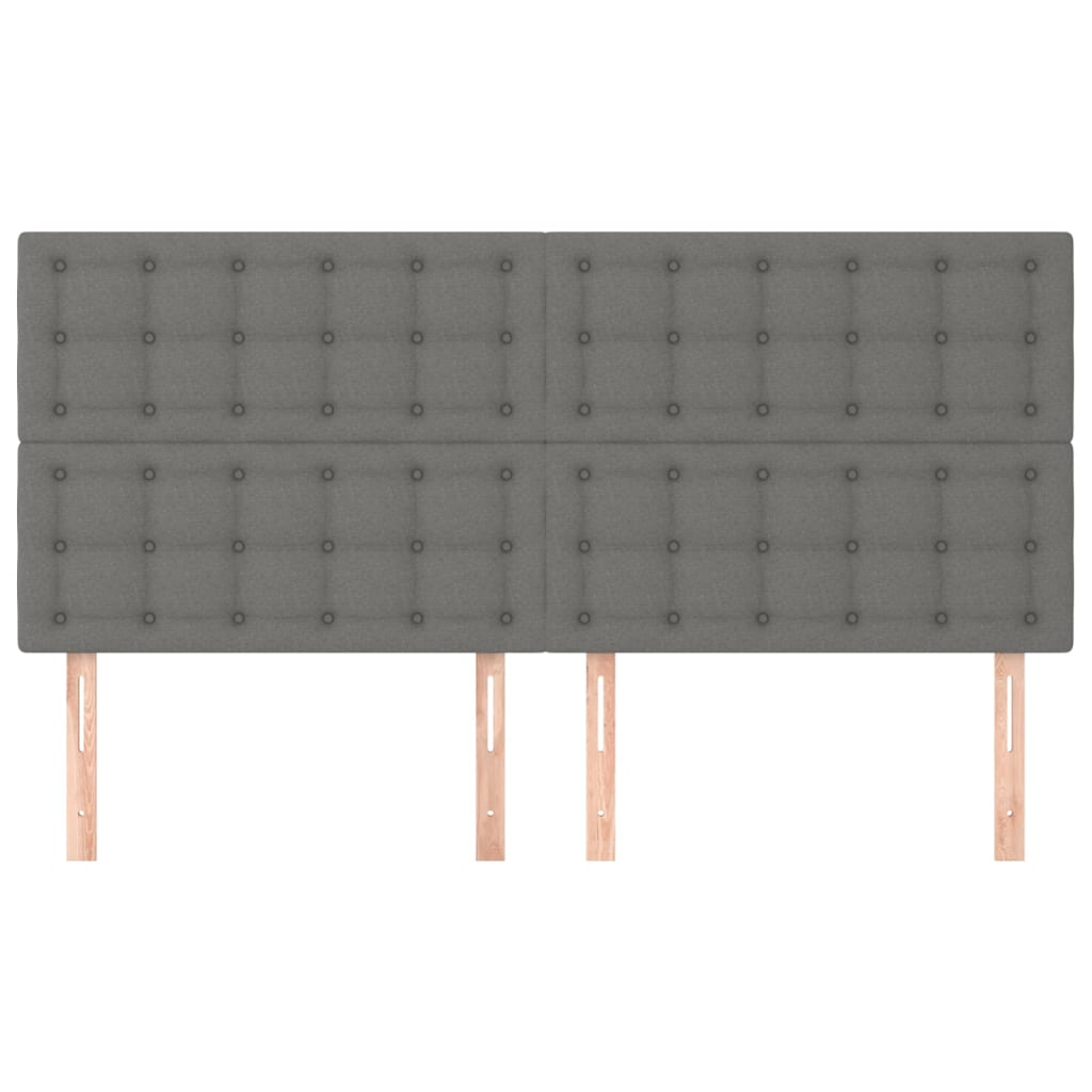 sengegavl mørkegrå 160x5x118/128 cm stof