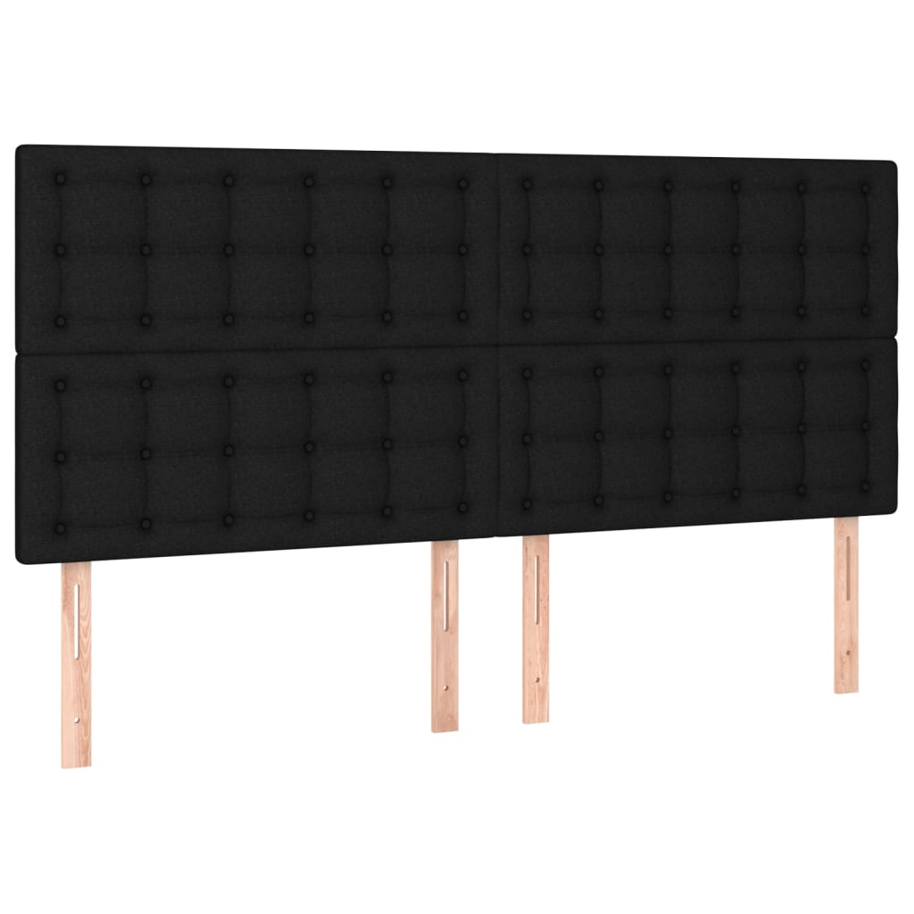 sengegavl sort 160x5x118/128 cm stof