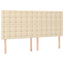 sengegavl cremefarvet 160x5x118/128 cm stof