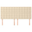 sengegavl cremefarvet 160x5x118/128 cm stof
