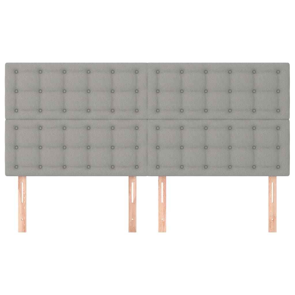sengegavl lysegrå 180x5x118/128 cm stof