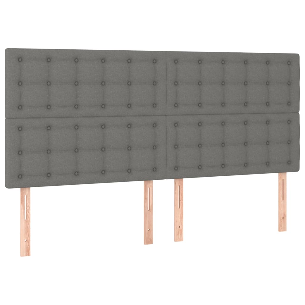 sengegavl mørkegrå 180x5x118/128 cm stof