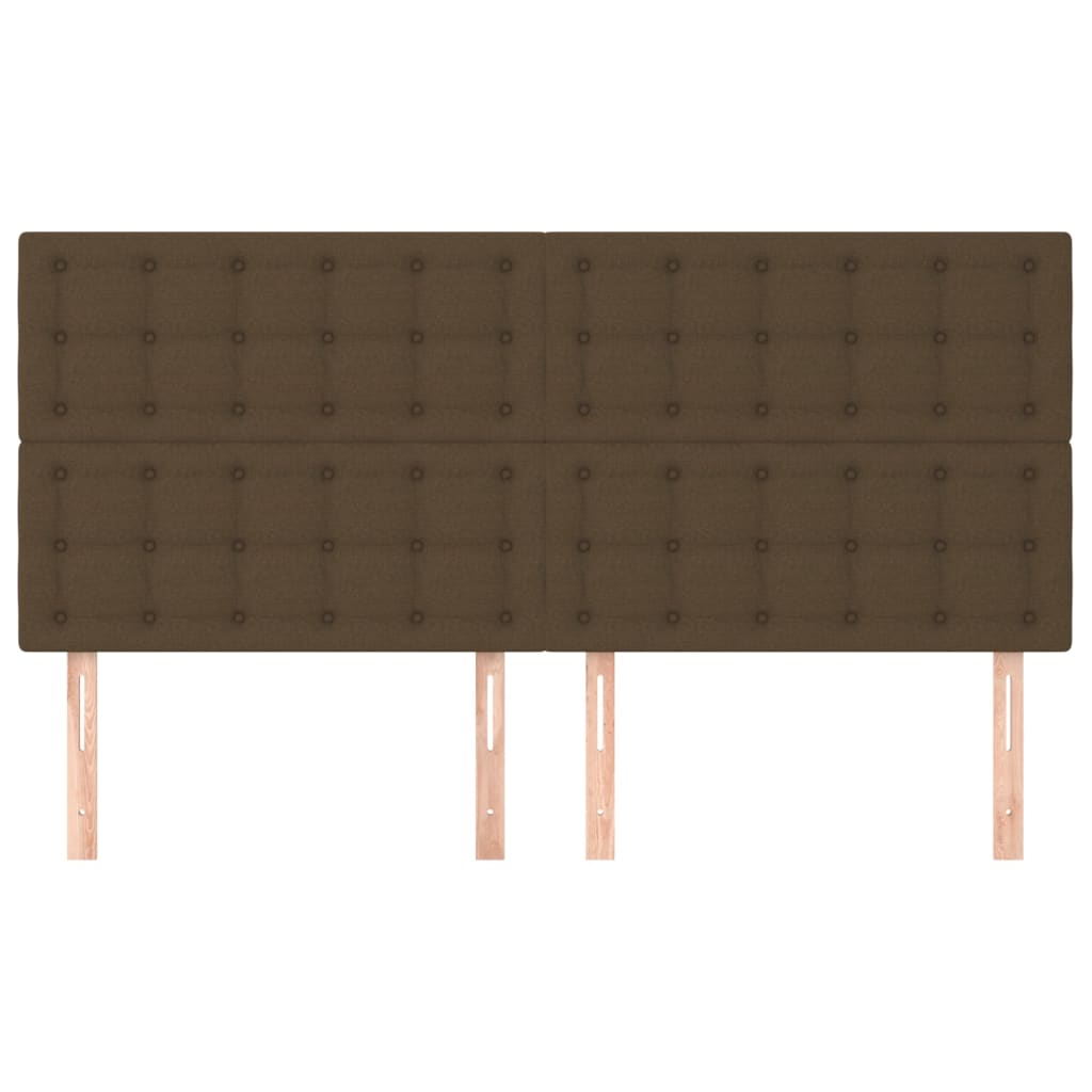 sengegavl mørkebrun 180x5x118/128 cm stof