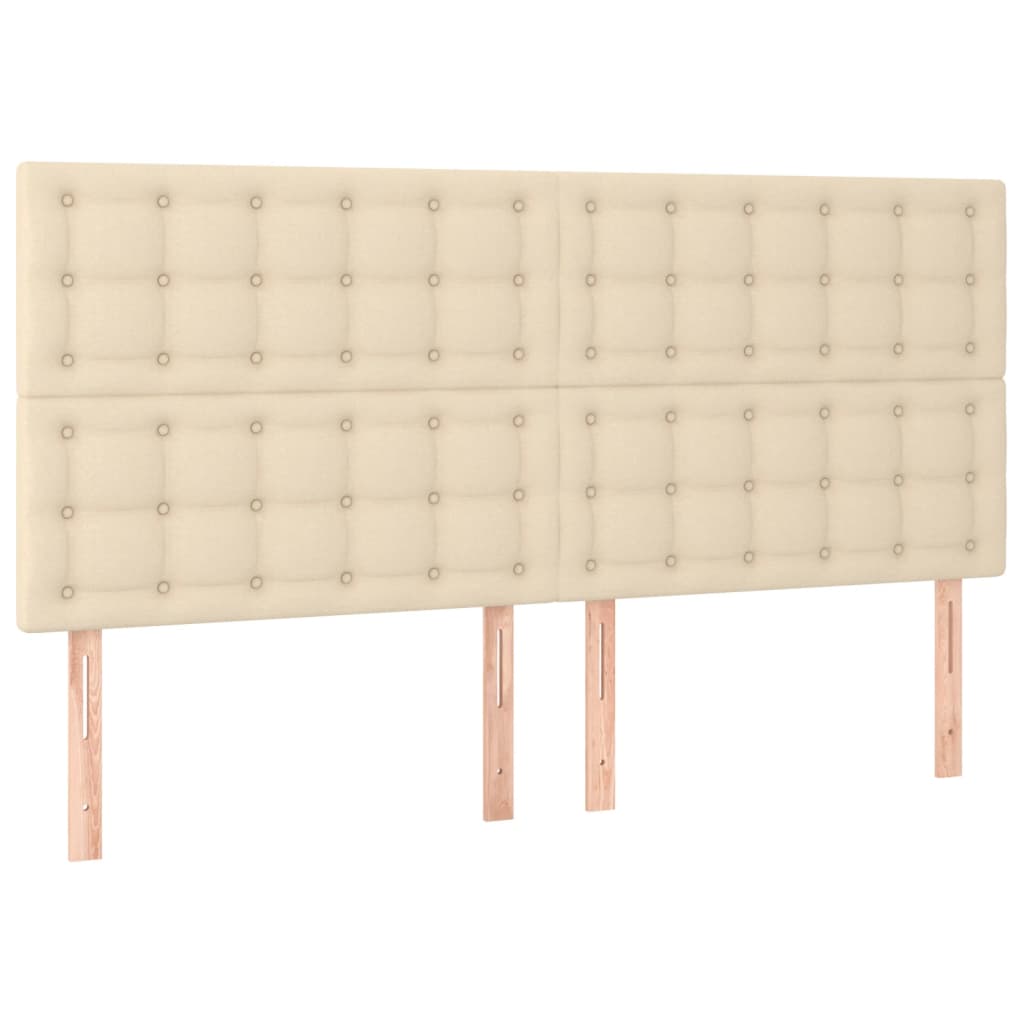 sengegavl cremefarvet 180x5x118/128 cm stof