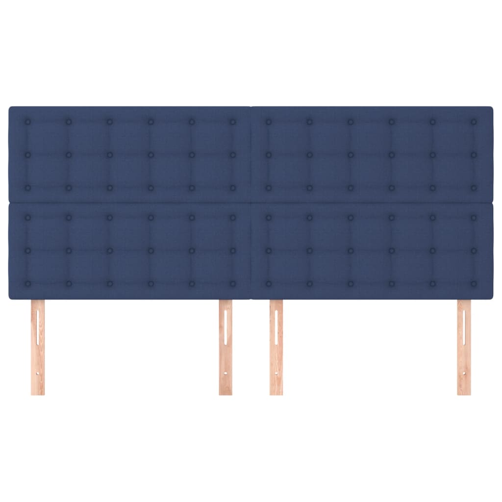 sengegavl blå 180x5x118/128 cm stof