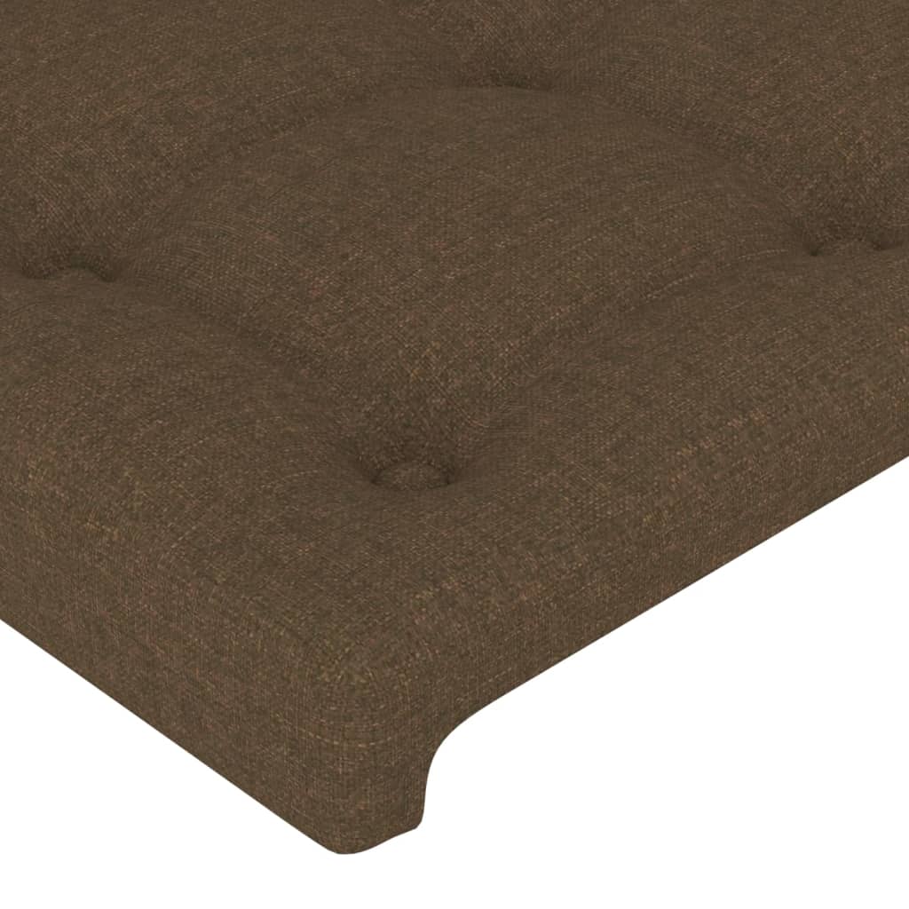 sengegavl mørkebrun 200x5x118/128 cm stof
