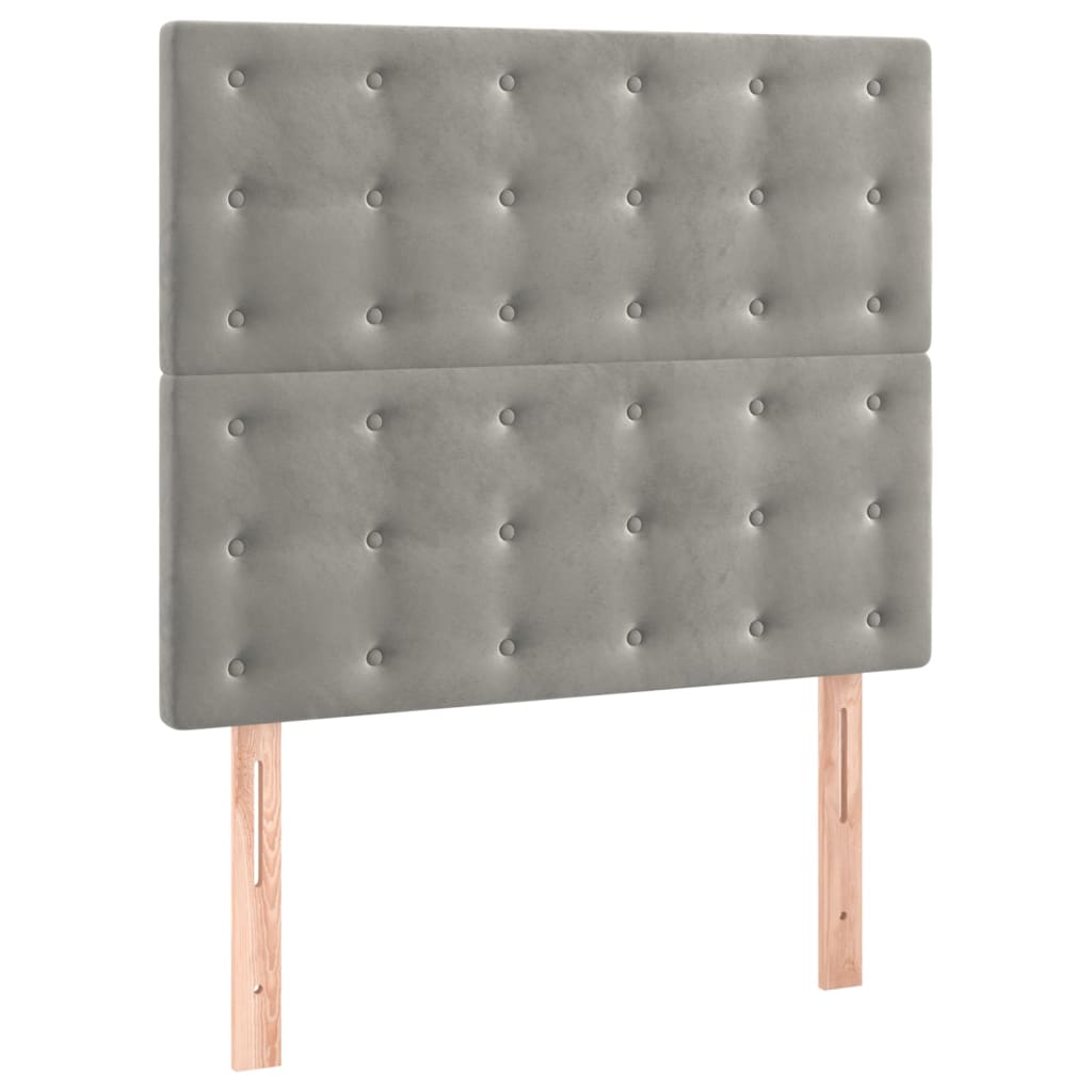 sengegavl lysegrå 80x5x118/128 cm fløjl