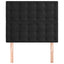 sengegavl sort 80x5x118/128 cm fløjl