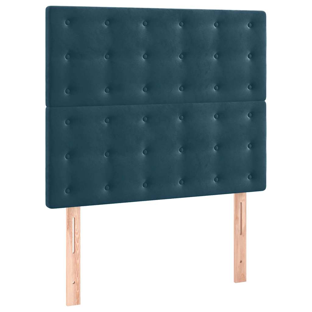 sengegavl mørkeblå 80x5x118/128 cm fløjl