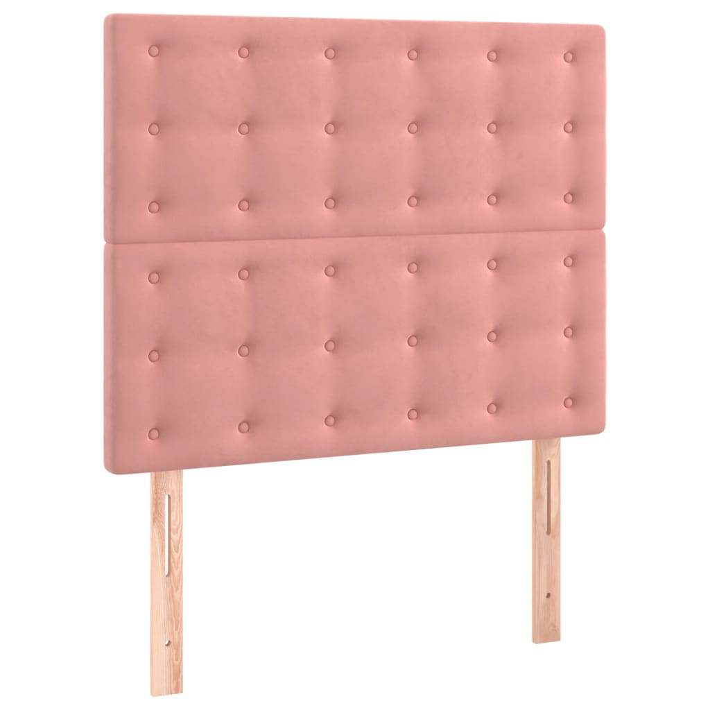 sengegavl lyserød 80x5x118/128 cm fløjl