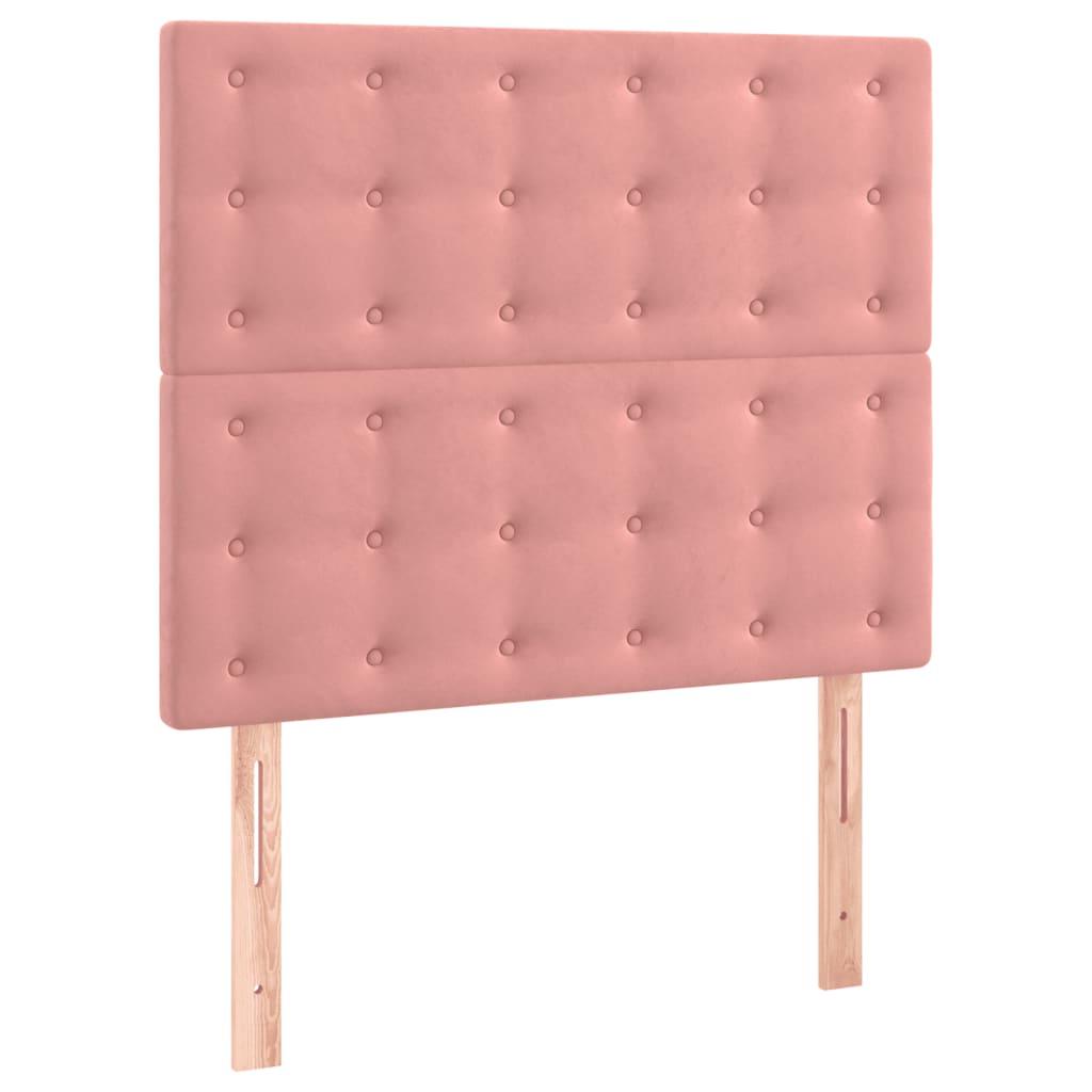 sengegavl lyserød 90x5x118/128 cm fløjl