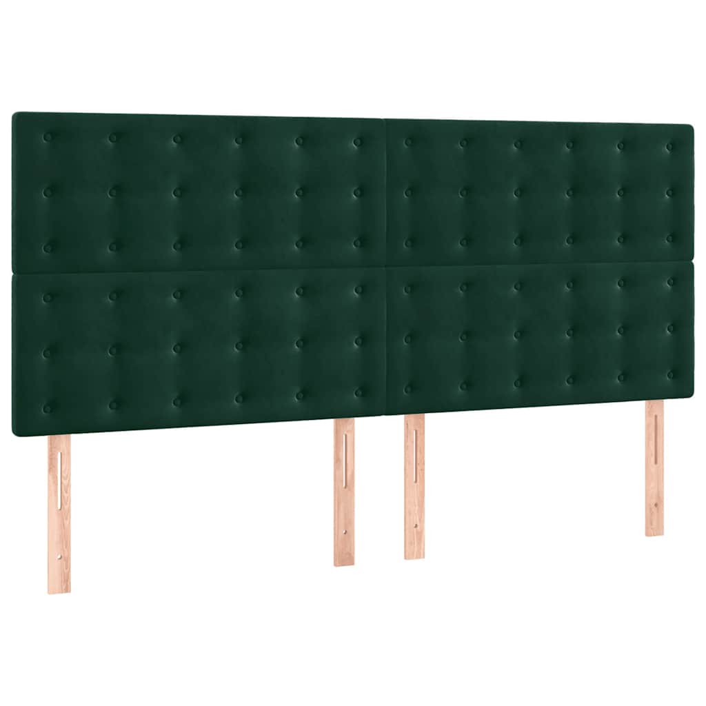 sengegavl mørkegrøn 180x5x118/128 cm fløjl