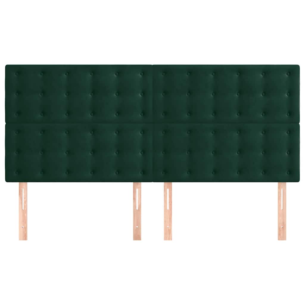 sengegavl mørkegrøn 180x5x118/128 cm fløjl