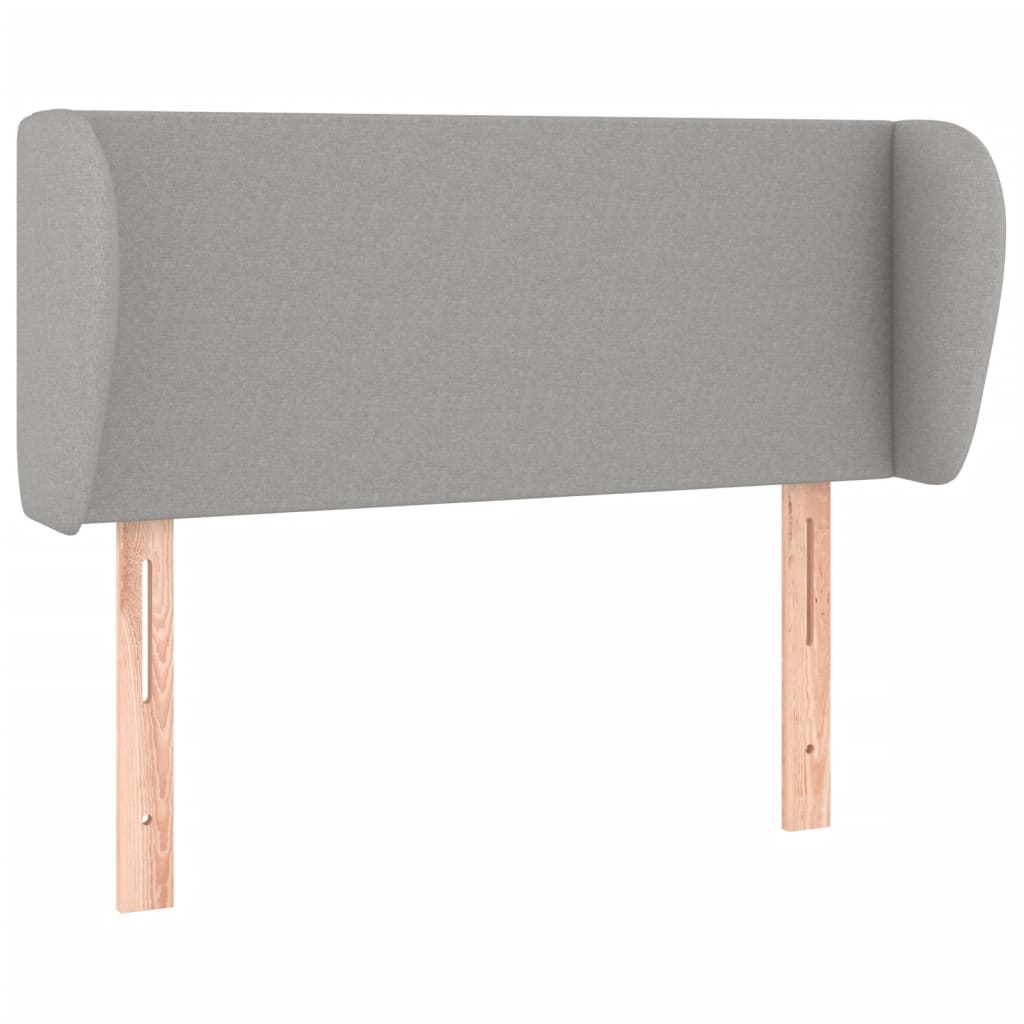 sengegavl med kanter 83x23x78/88 cm stof lysegrå