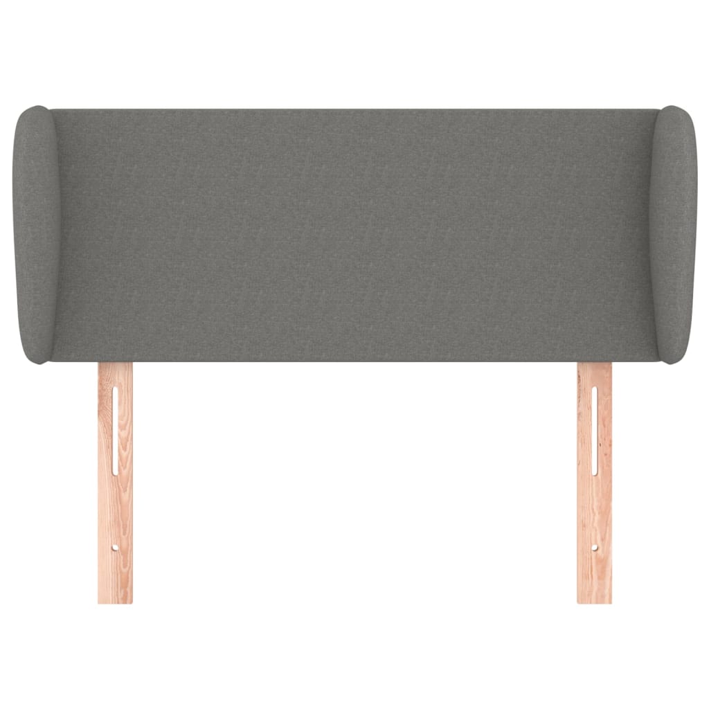 sengegavl med kanter 83x23x78/88 cm stof mørkegrå