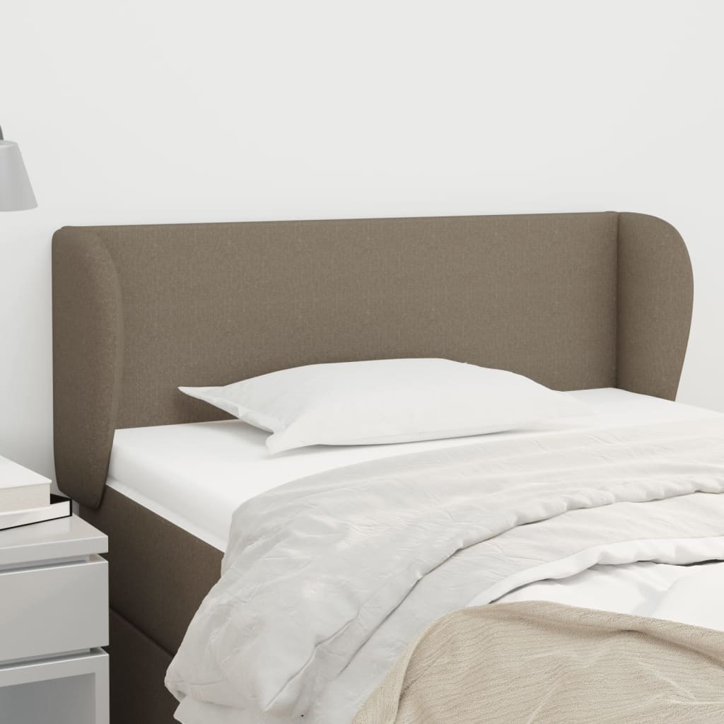 sengegavl med kanter 83x23x78/88 cm stof gråbrun