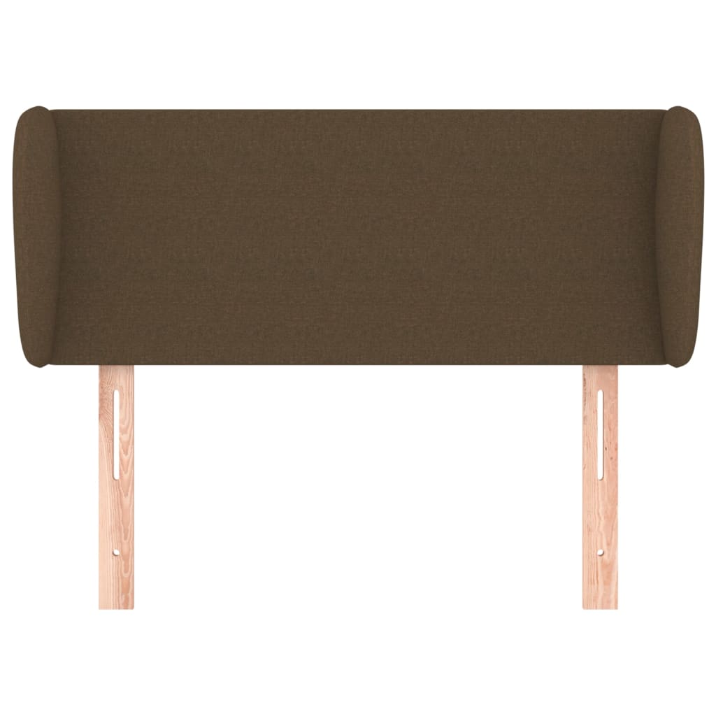 sengegavl med kanter 93x23x78/88 cm stof mørkebrun