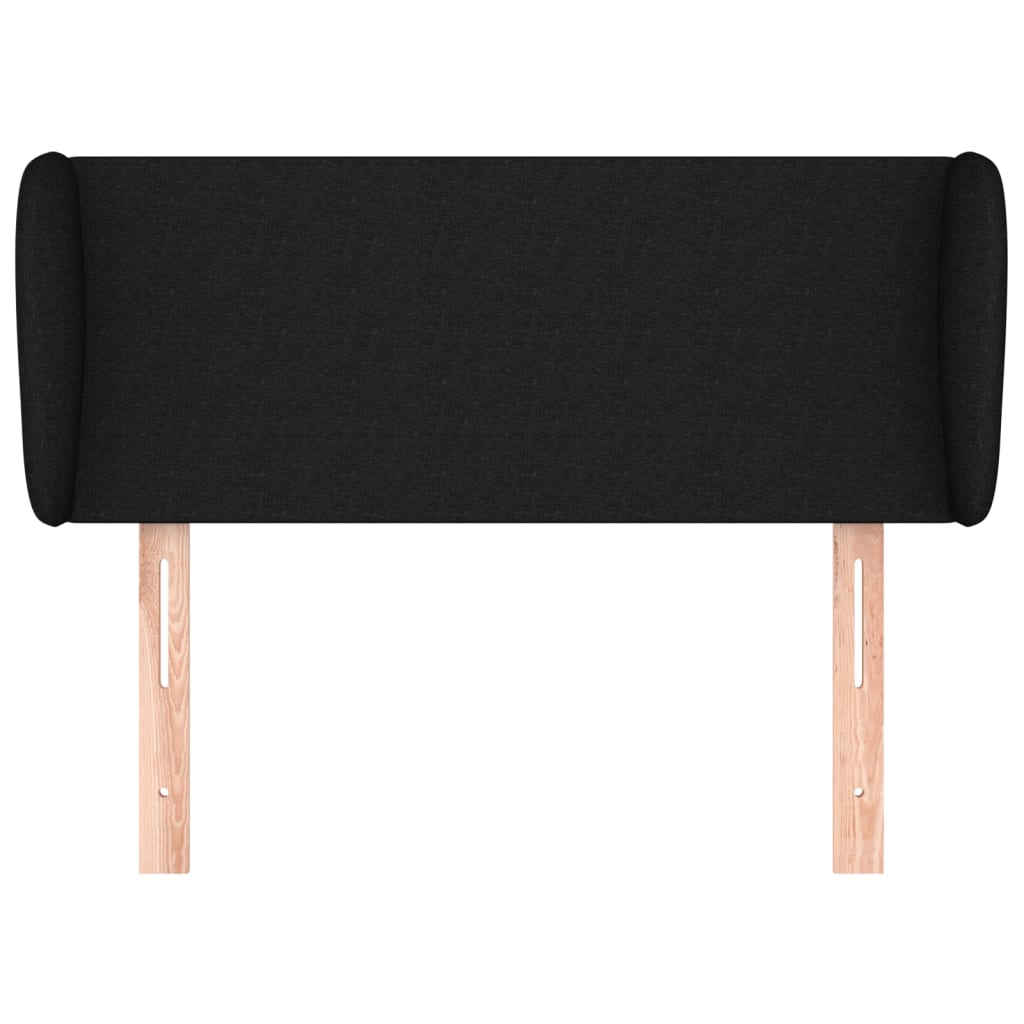 sengegavl med kanter 103x23x78/88 cm stof sort
