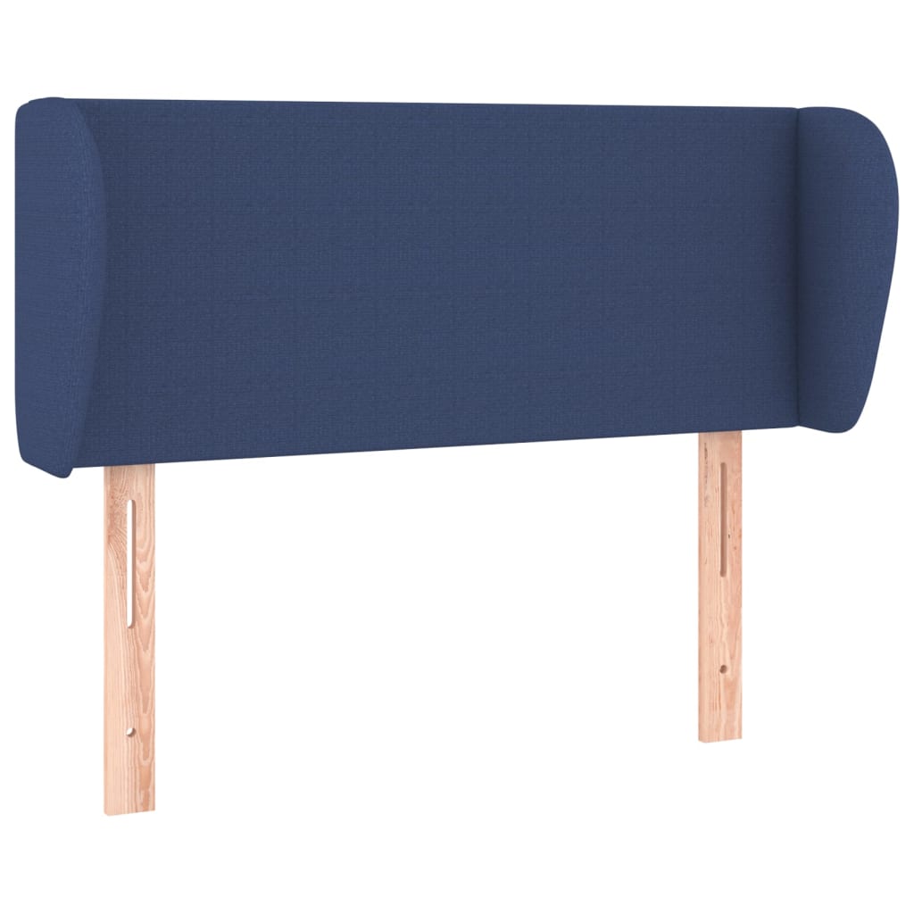 sengegavl med kanter 103x23x78/88 cm stof blå