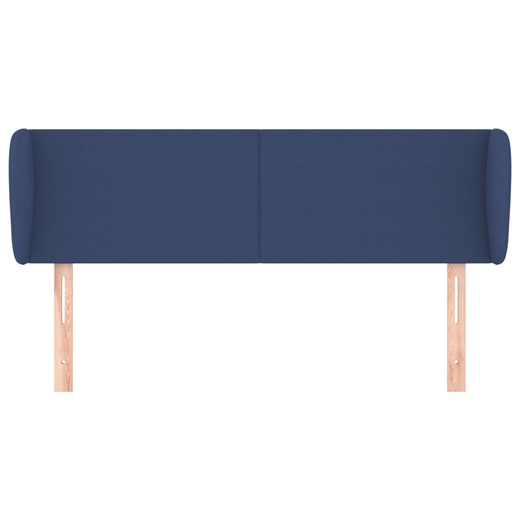 sengegavl med kanter 147x23x78/88 cm stof blå