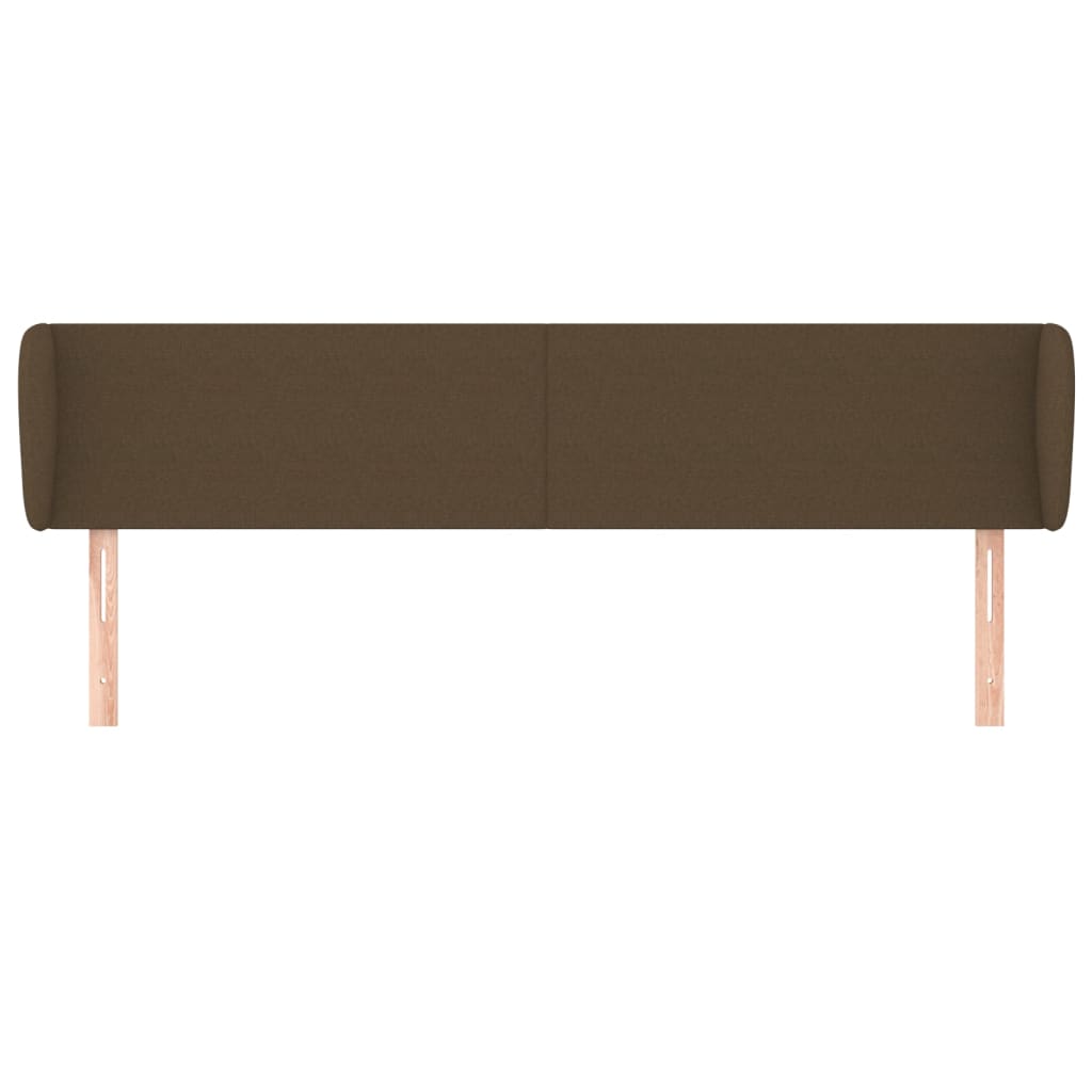 sengegavl med kanter 163x23x78/88 cm stof mørkebrun