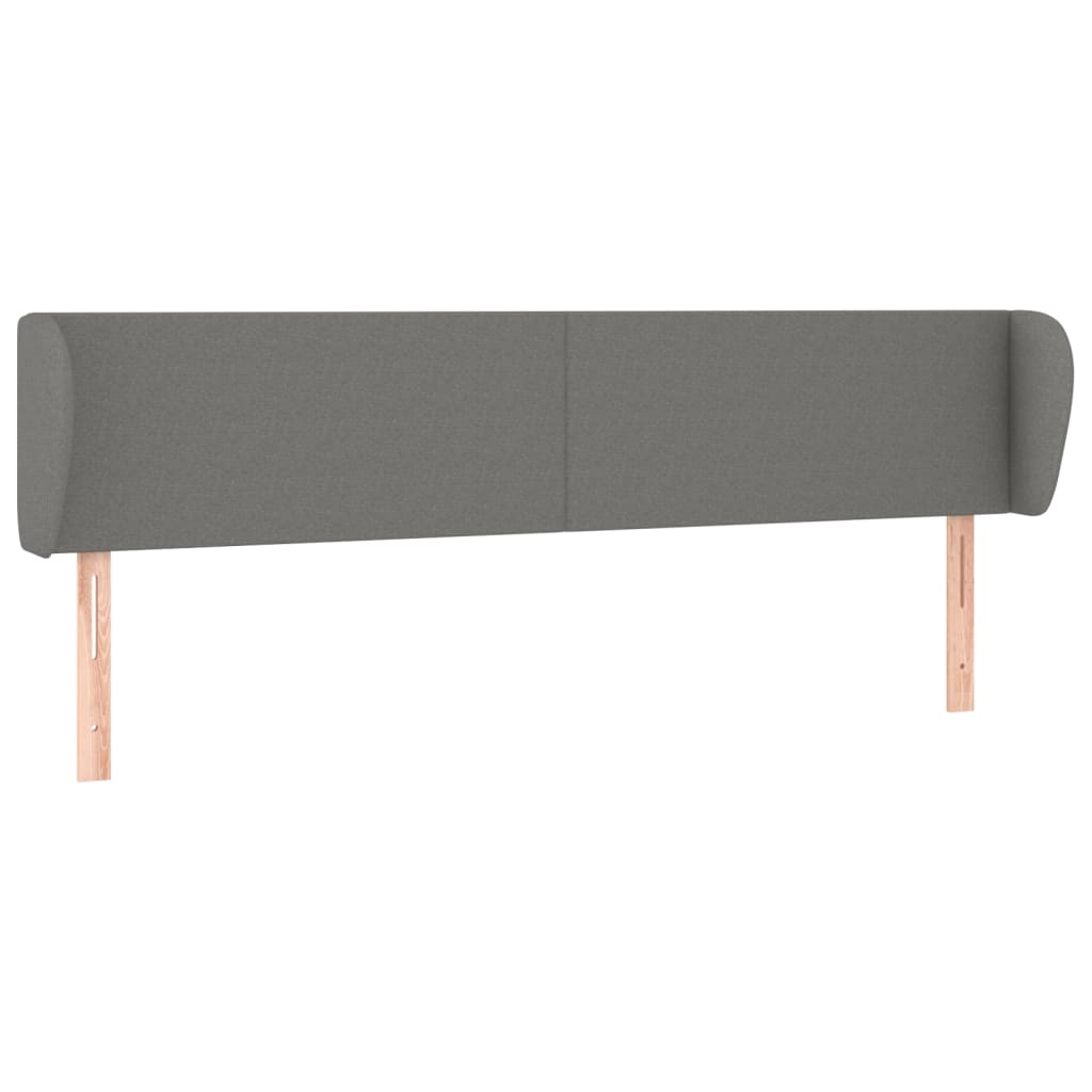 sengegavl med kanter 183x23x78/88 cm stof mørkegrå