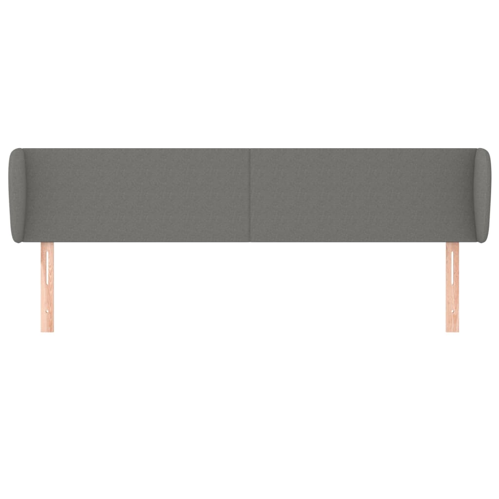 sengegavl med kanter 183x23x78/88 cm stof mørkegrå