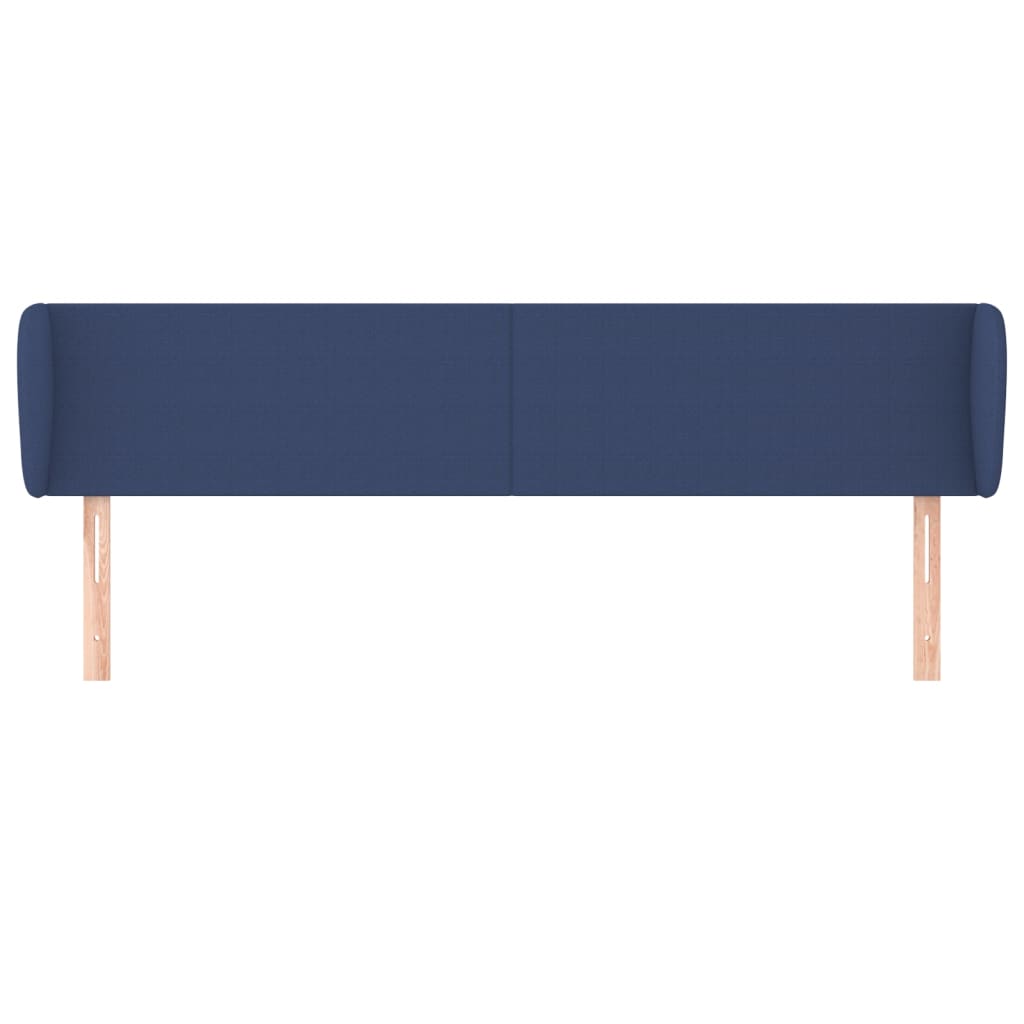 sengegavl med kanter 183x23x78/88 cm stof blå