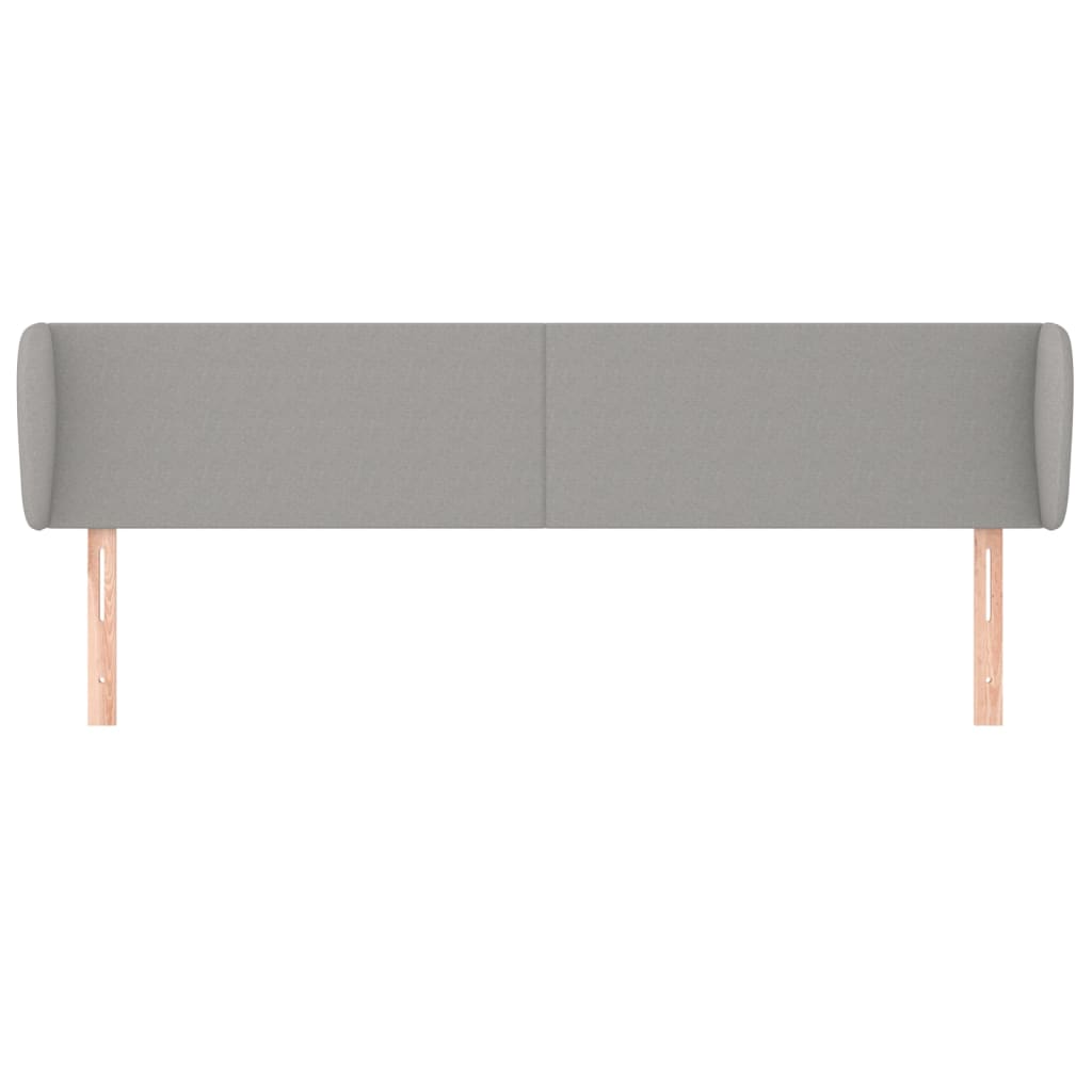 sengegavl med kanter 203x23x78/88cm stof lysegrå