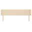 sengegavl med kanter 203x23x78/88 cm stof cremefarvet