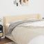 sengegavl med kanter 203x23x78/88 cm stof cremefarvet