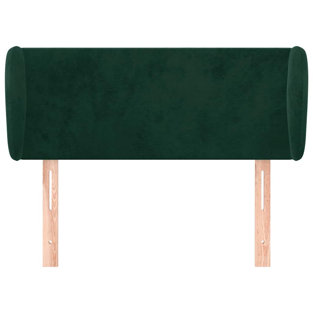 sengegavl med kanter 83x23x78/88 cm fløjl mørkegrøn