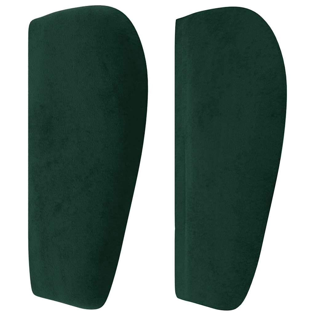 sengegavl med kanter 83x23x78/88 cm fløjl mørkegrøn