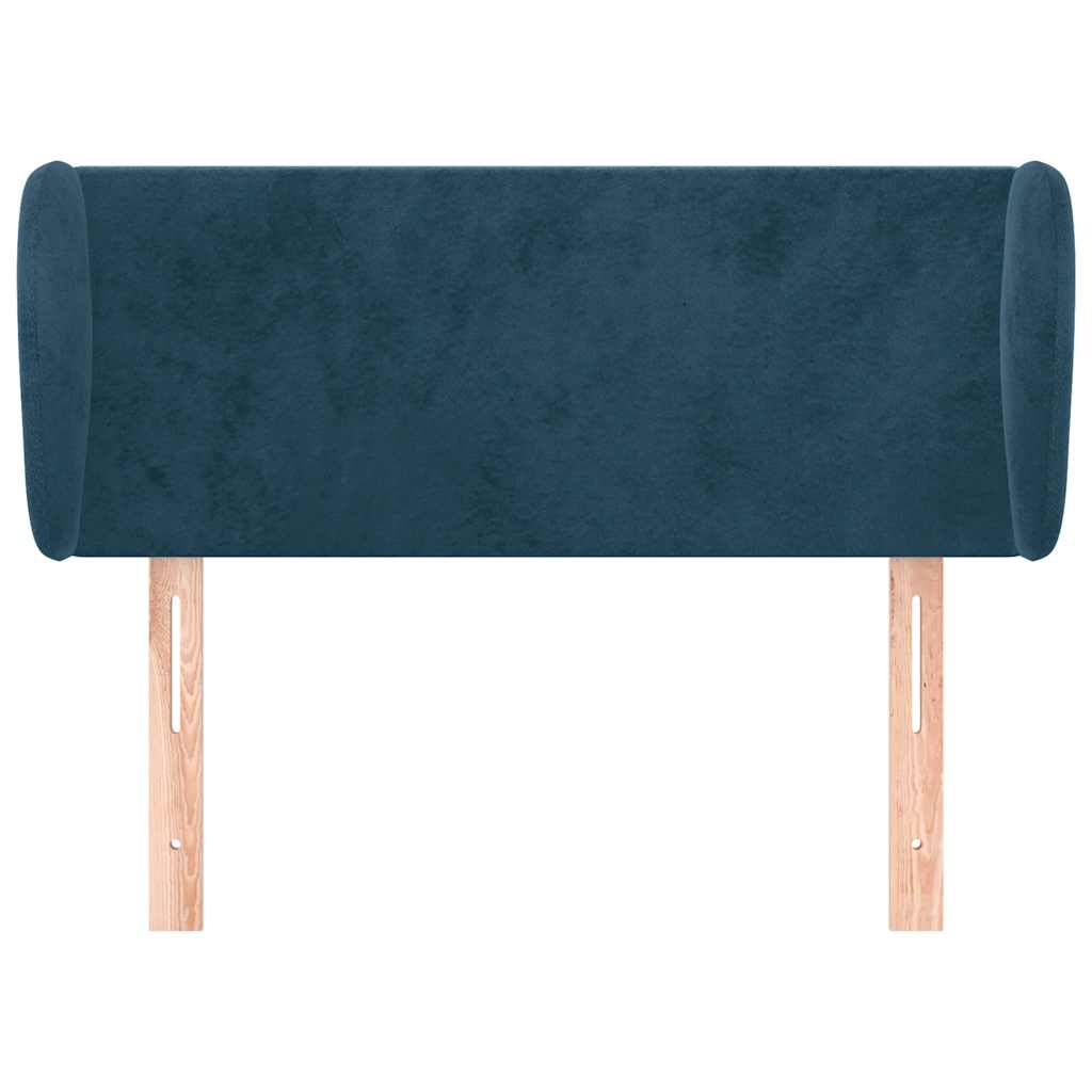 sengegavl med kanter 93x23x78/88 cm fløjl mørkeblå