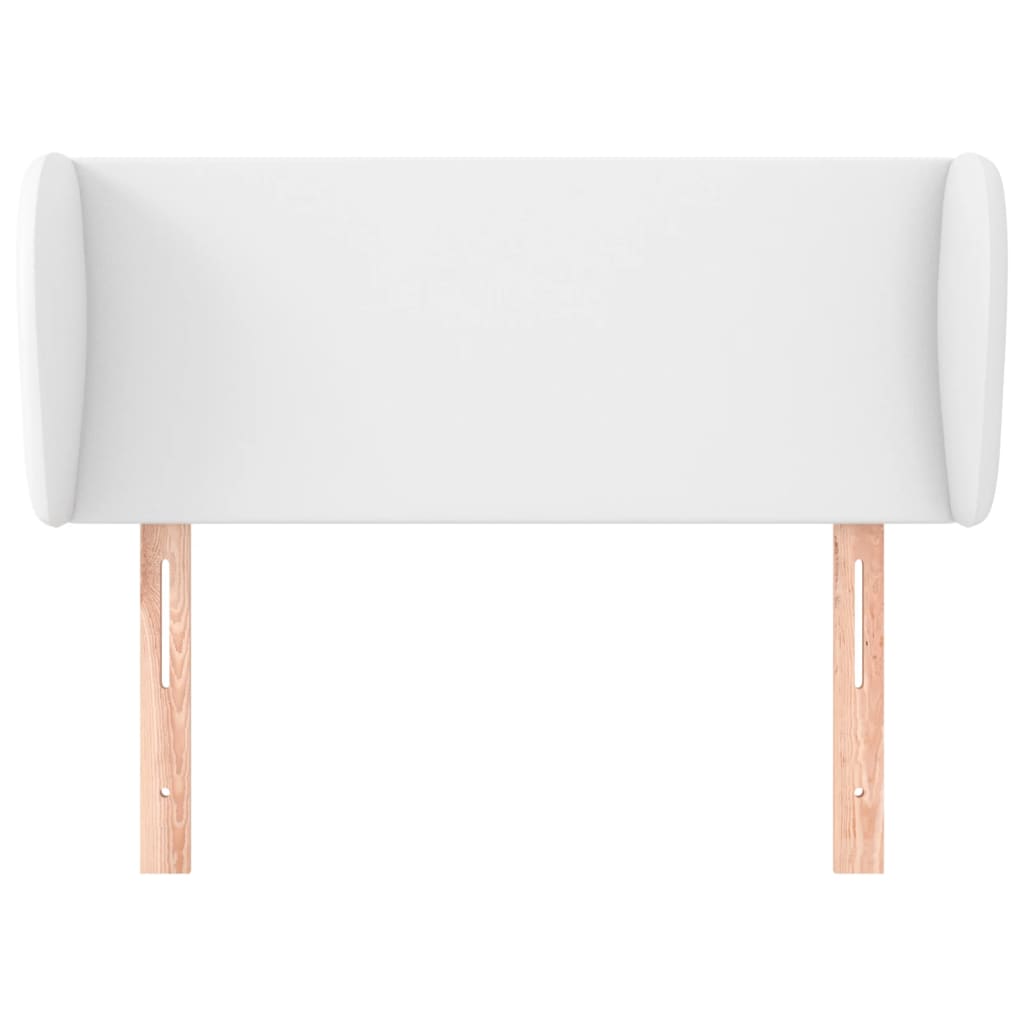 sengegavl med kanter 83x23x78/88 cm kunstlæder hvid