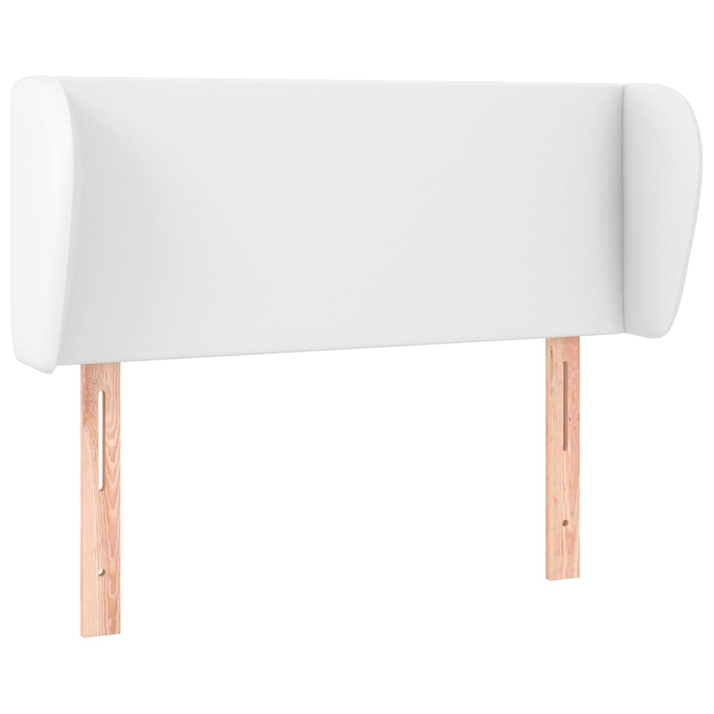 sengegavl med kanter 93x23x78/88 cm kunstlæder hvid