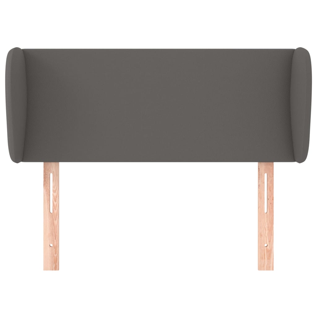 sengegavl med kanter 93x23x78/88 cm kunstlæder grå