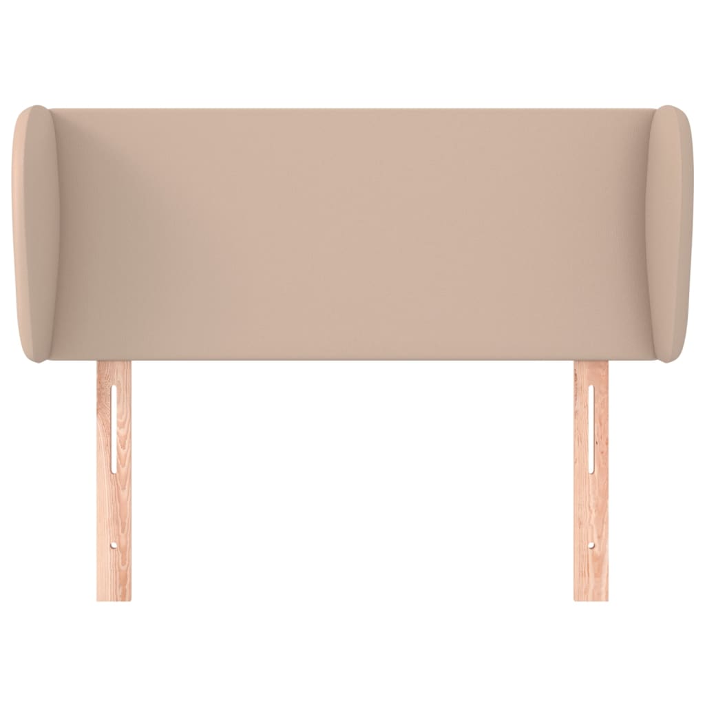 sengegavl med kanter 93x23x78/88 cm kunstlæder cappuccino