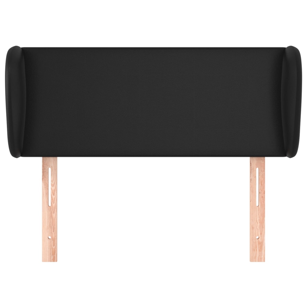 sengegavl med kanter 103x23x78/88 cm kunstlæder sort