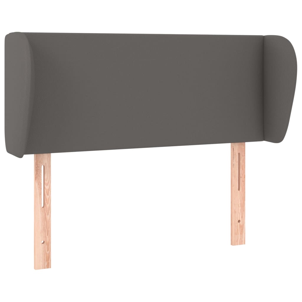 sengegavl med kanter 103x23x78/88 cm kunstlæder grå