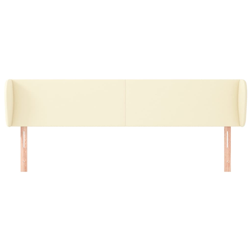 sengegavl med kanter 163x23x78/88 cm kunstlæder cremefarvet