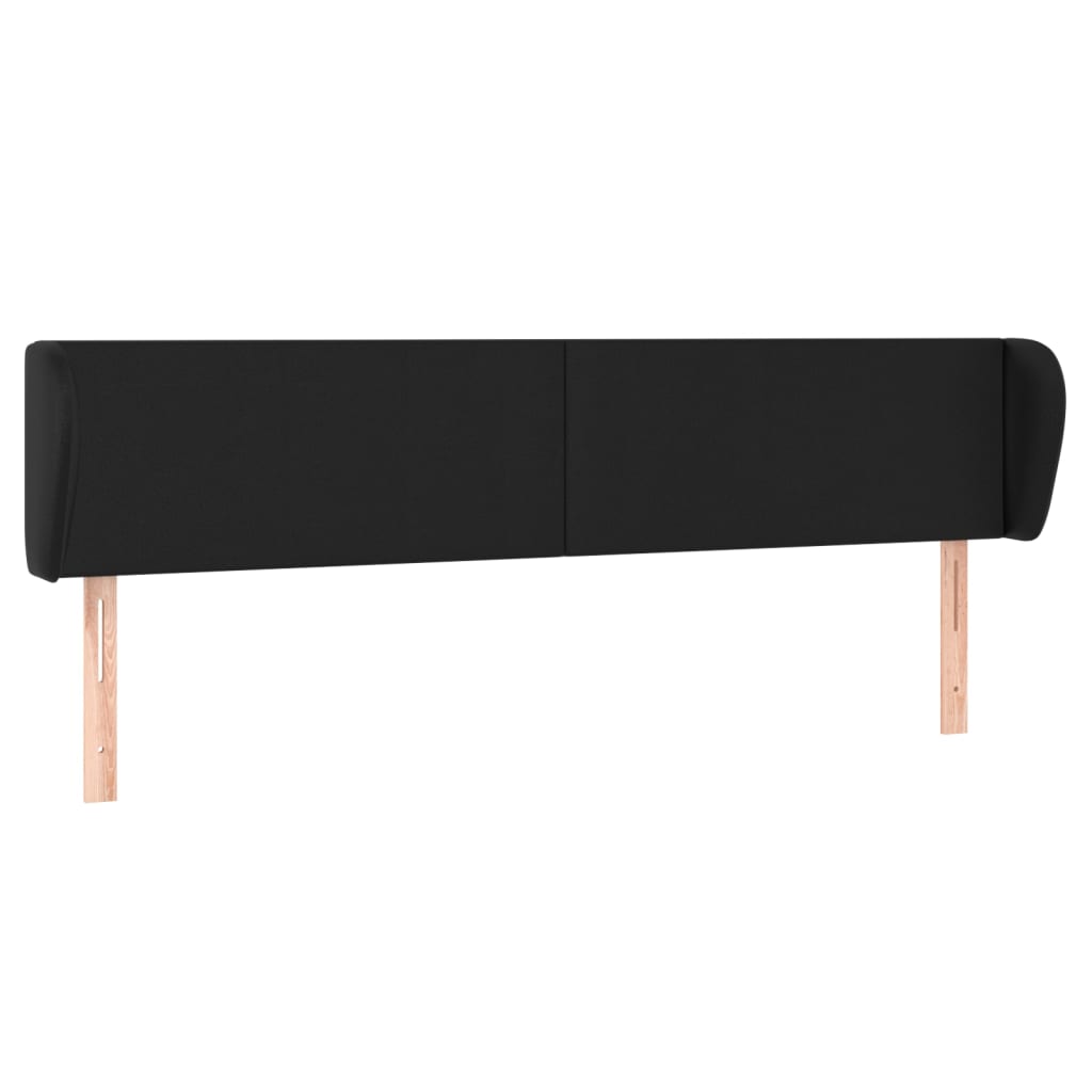 sengegavl med kanter 183x23x78/88 cm kunstlæder sort