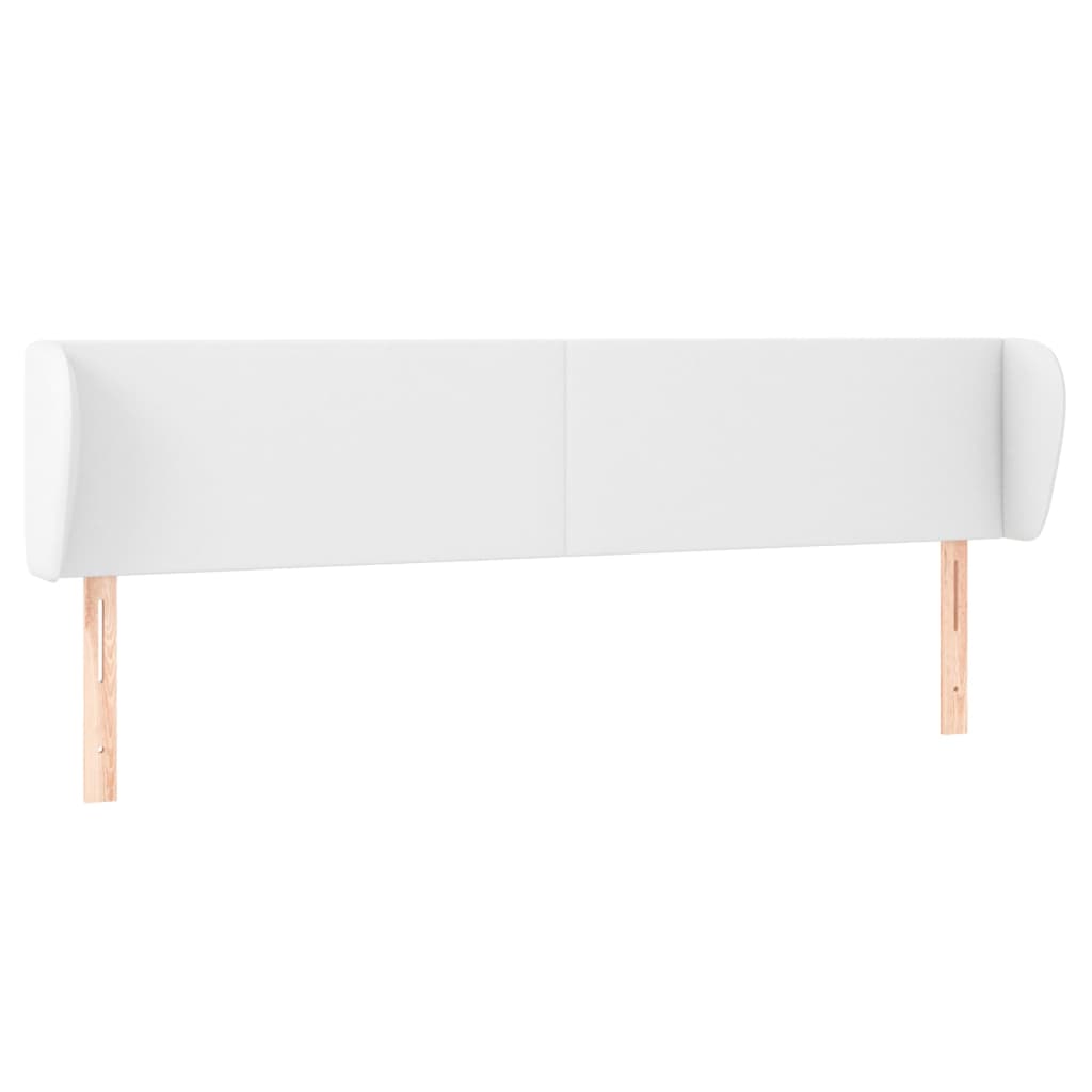 sengegavl med kanter 183x23x78/88 cm kunstlæder hvid