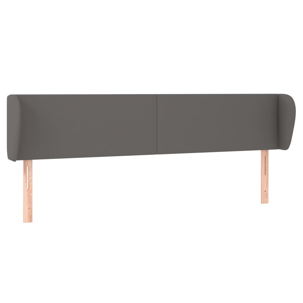 sengegavl med kanter 183x23x78/88 cm kunstlæder grå