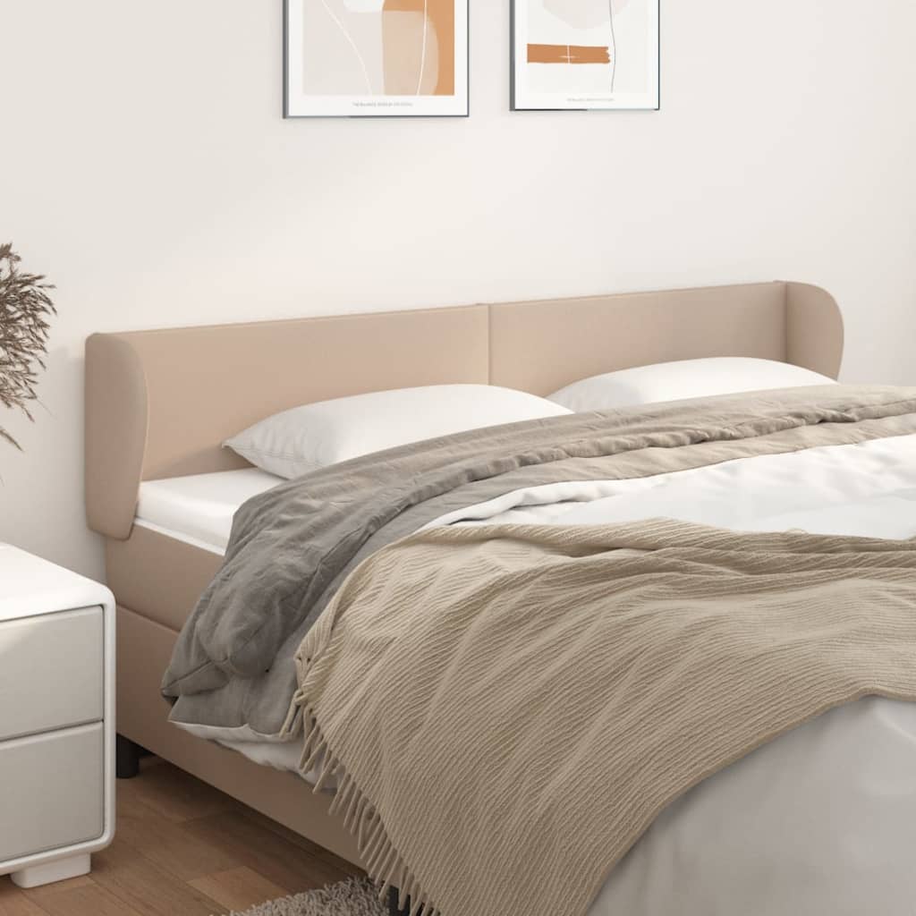 sengegavl med kanter 183x23x78/88 cm kunstlæder cappuccino