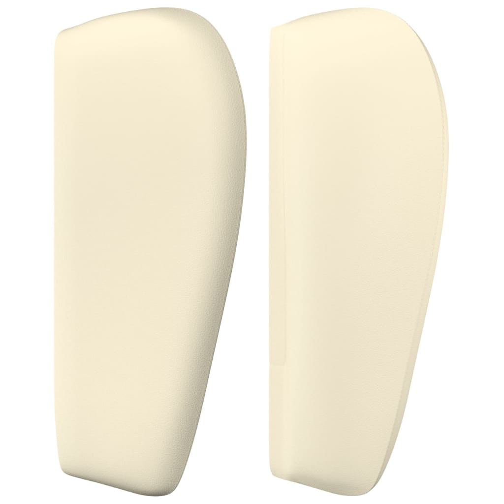 sengegavl med kanter 203x23x78/88 cm kunstlæder cremefarvet