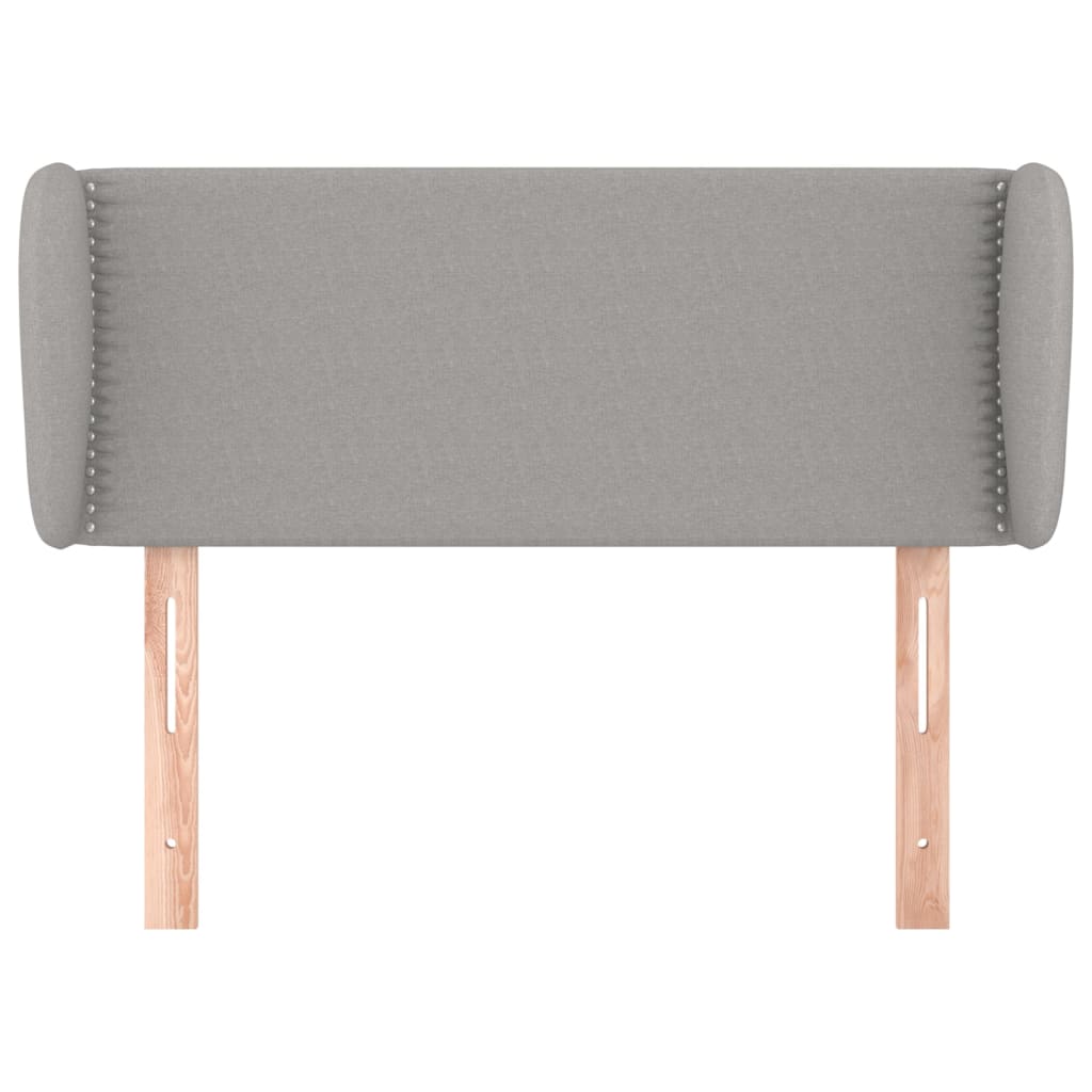 sengegavl med kanter 93x16x78/128 cm stof lysegrå